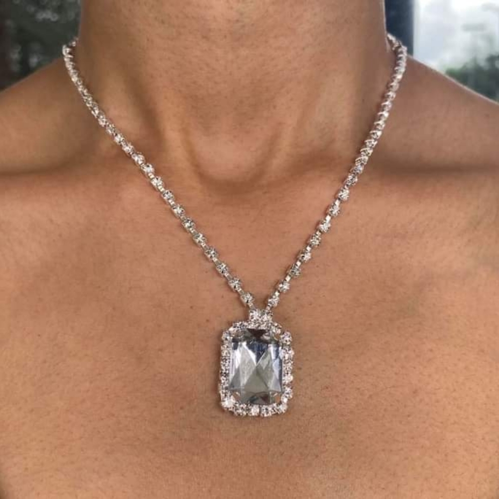 Square Crystal Necklace